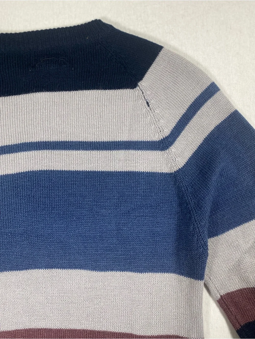 VTG Sigallo blue grey navy striped men’s sweater. Size S. Acrylic
